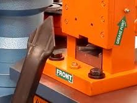 Ironworker station punching thin-gauge tubing for ornamental pickets